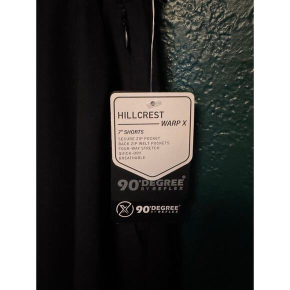 90 Degree Hillcrest Warp X Shorts Men’s M Black 7” Stretch New with tags - Picture 4 of 7